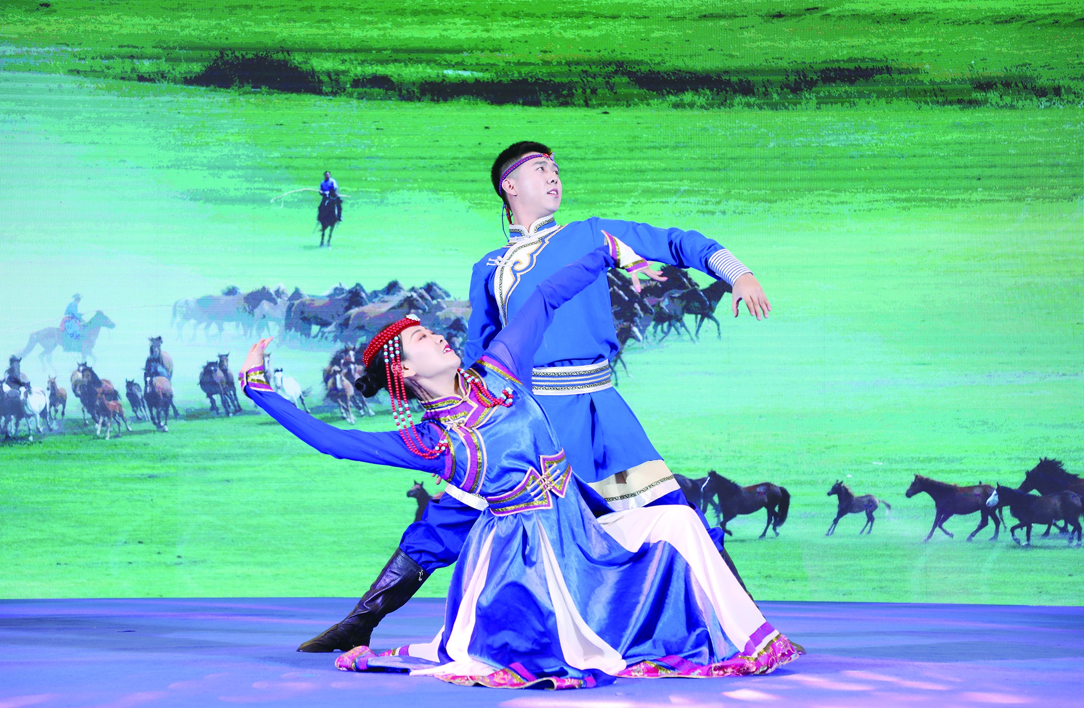 图⑧为内蒙古自治区药监局选送的节目——舞蹈《赞歌》.